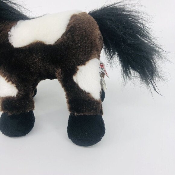 Webkinz Ganz Pet Plush Pony PINTO HORSE 9 inch Toy Brown White - Picture 4 of 9